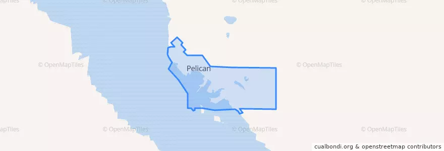 Mapa de ubicacion de Pelican.