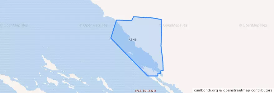 Mapa de ubicacion de Kake.