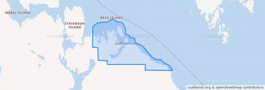 Mapa de ubicacion de Coffman Cove.