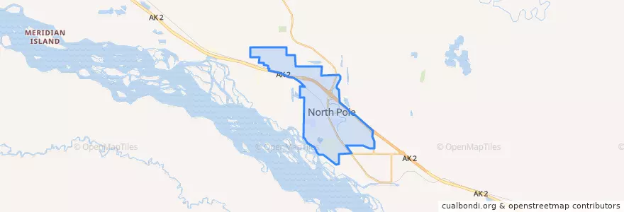 Mapa de ubicacion de North Pole.