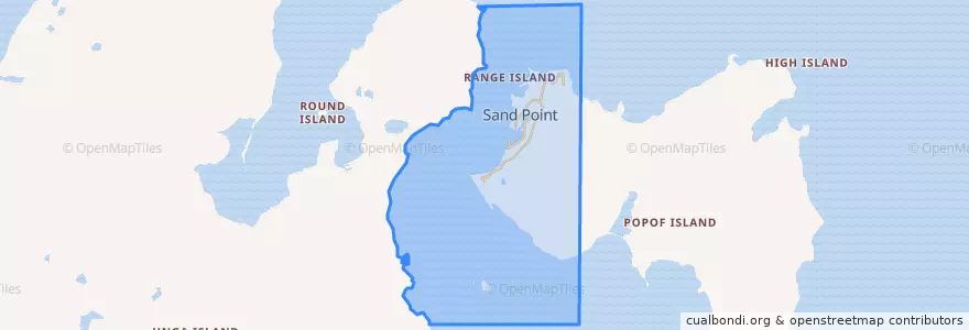 Mapa de ubicacion de Sand Point.