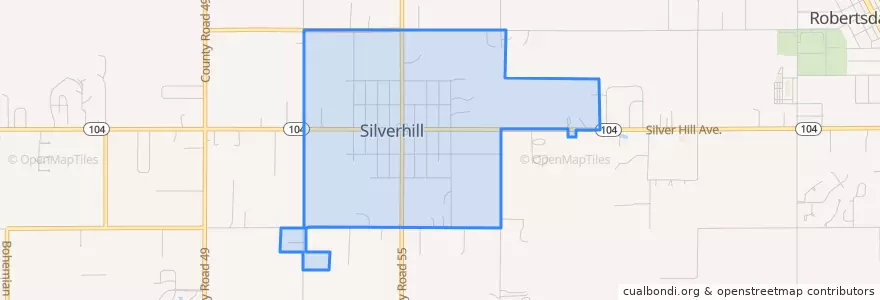 Mapa de ubicacion de Silverhill.