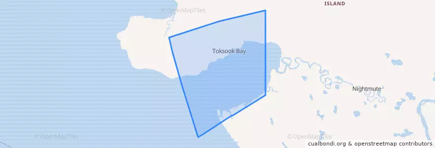 Mapa de ubicacion de Toksook Bay.
