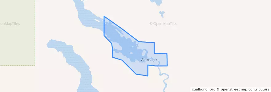 Mapa de ubicacion de Aleknagik.