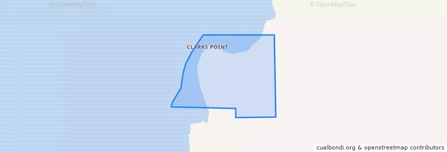 Mapa de ubicacion de Clark"s Point.