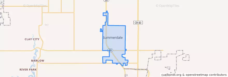 Mapa de ubicacion de Summerdale.