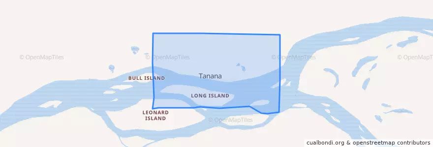 Mapa de ubicacion de Tanana.