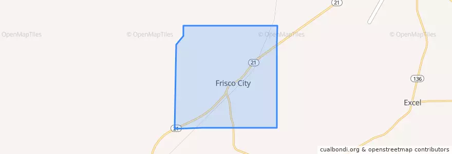 Mapa de ubicacion de Frisco City.