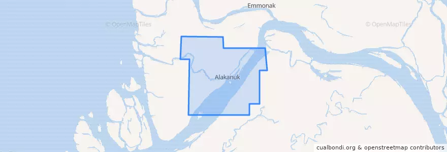 Mapa de ubicacion de Alakanuk.