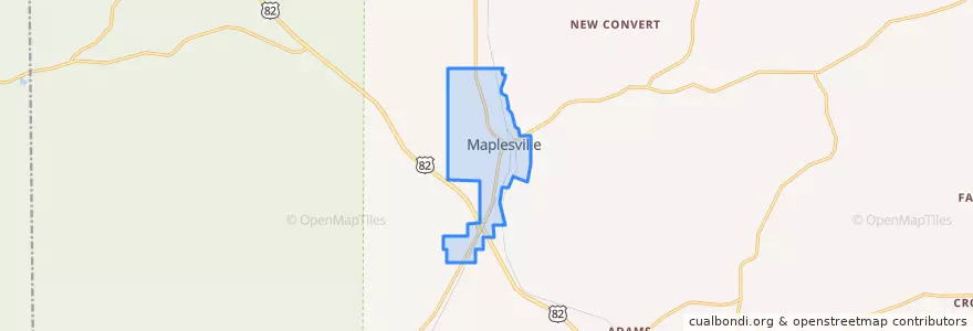 Mapa de ubicacion de Maplesville.