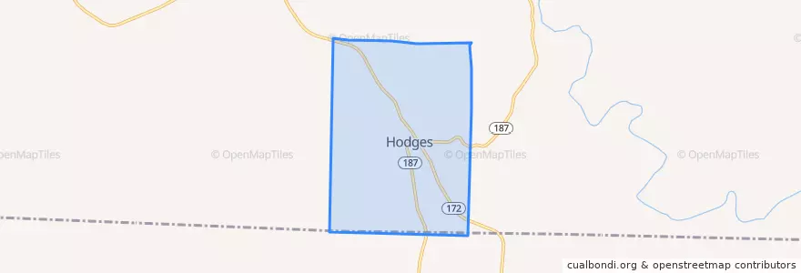 Mapa de ubicacion de Hodges.