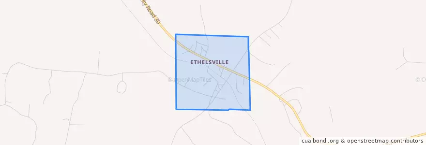 Mapa de ubicacion de Ethelsville.
