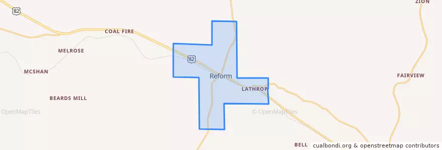 Mapa de ubicacion de Reform.