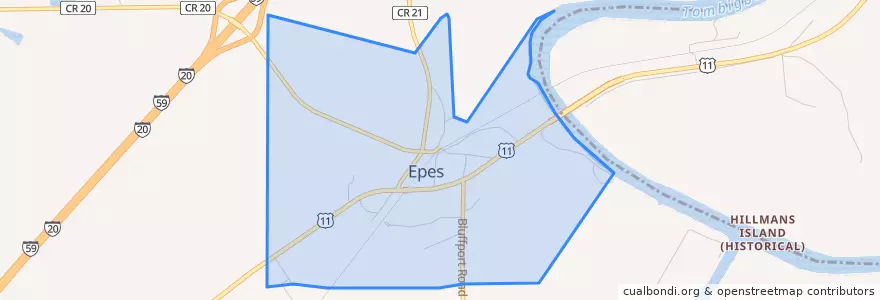 Mapa de ubicacion de Epes.