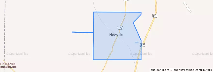 Mapa de ubicacion de Newville.