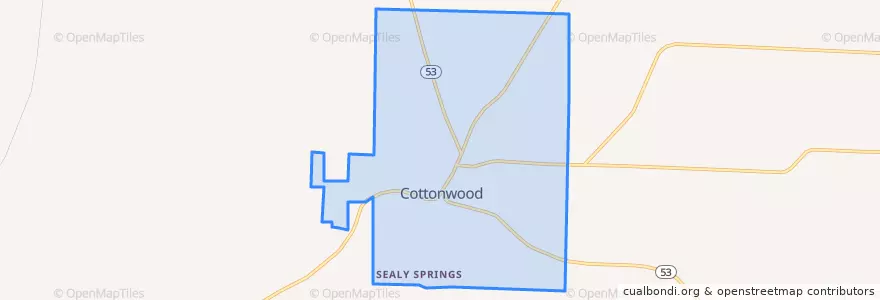 Mapa de ubicacion de Cottonwood.