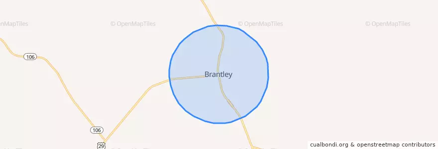 Mapa de ubicacion de Brantley.