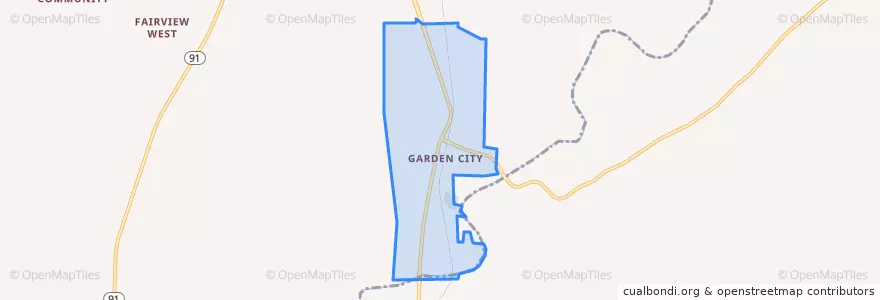 Mapa de ubicacion de Garden City.