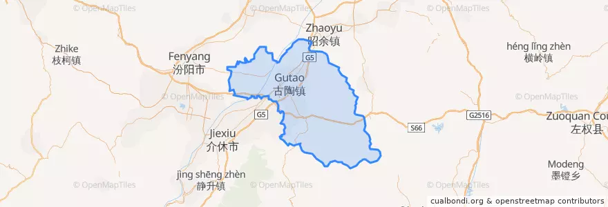 Mapa de ubicacion de Pingyao County.