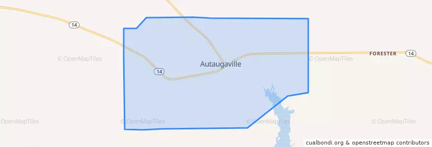 Mapa de ubicacion de Autaugaville.