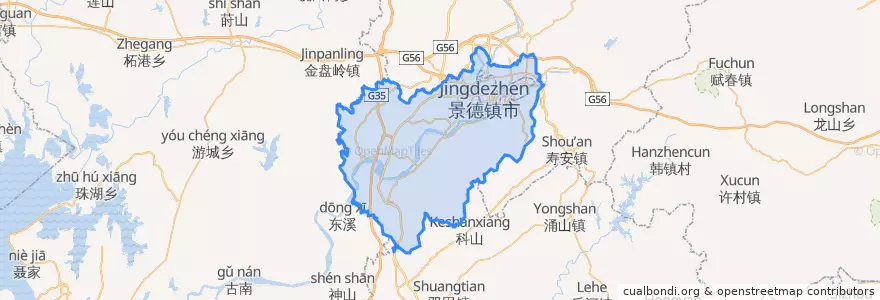 Mapa de ubicacion de 昌江区 (Changjiang).