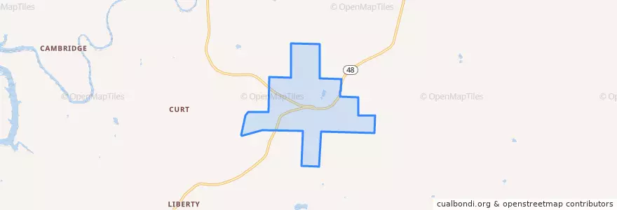 Mapa de ubicacion de Woodland.