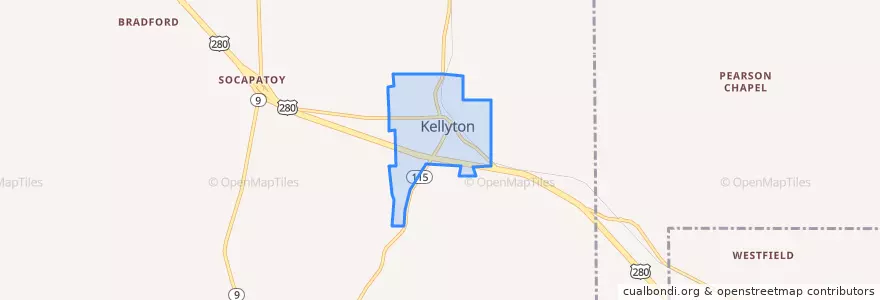Mapa de ubicacion de Kellyton.
