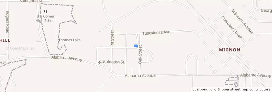 Mapa de ubicacion de Sylacauga.