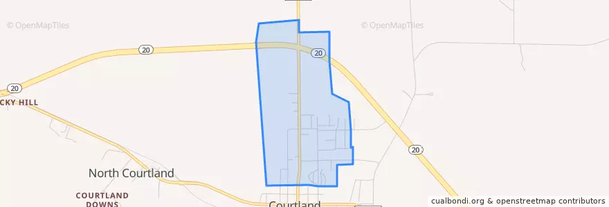 Mapa de ubicacion de North Courtland.