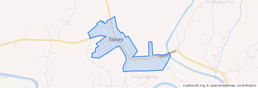 Mapa de ubicacion de Sipsey.