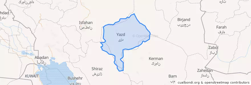Mapa de ubicacion de استان یزد.