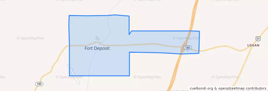 Mapa de ubicacion de Fort Deposit.