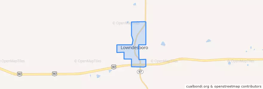 Mapa de ubicacion de Lowndesboro.