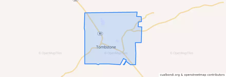 Mapa de ubicacion de Tombstone.