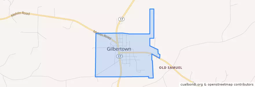 Mapa de ubicacion de Gilbertown.