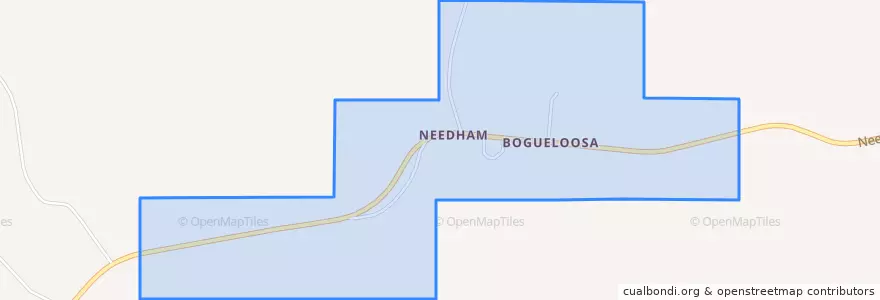 Mapa de ubicacion de Needham.
