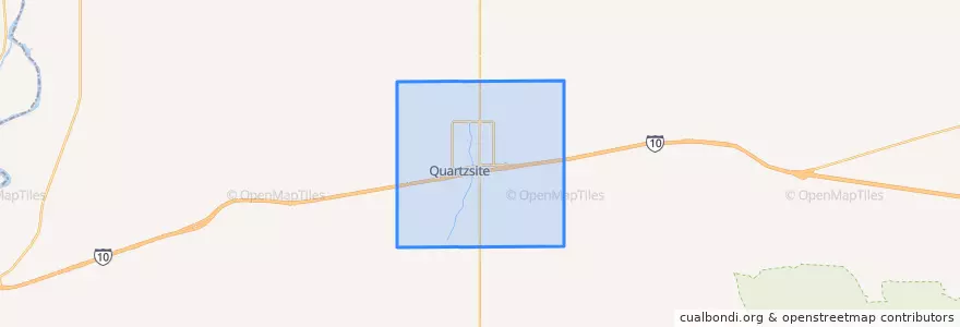 Mapa de ubicacion de Quartzsite.