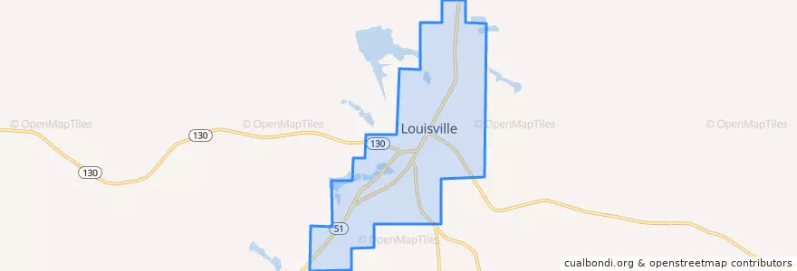 Mapa de ubicacion de Louisville.