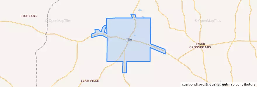 Mapa de ubicacion de Clio.