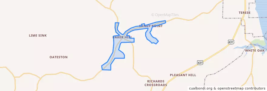 Mapa de ubicacion de Bakerhill.