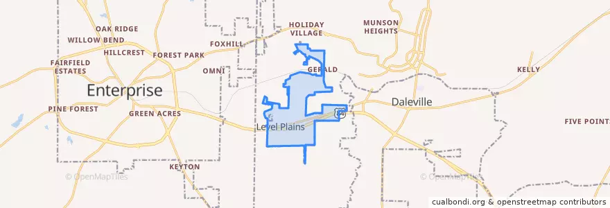 Mapa de ubicacion de Level Plains.
