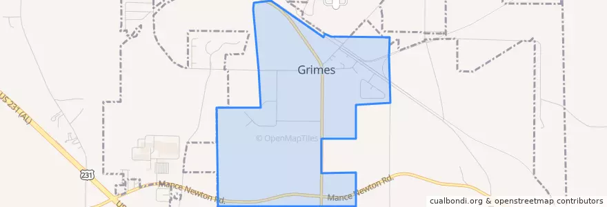 Mapa de ubicacion de Grimes.