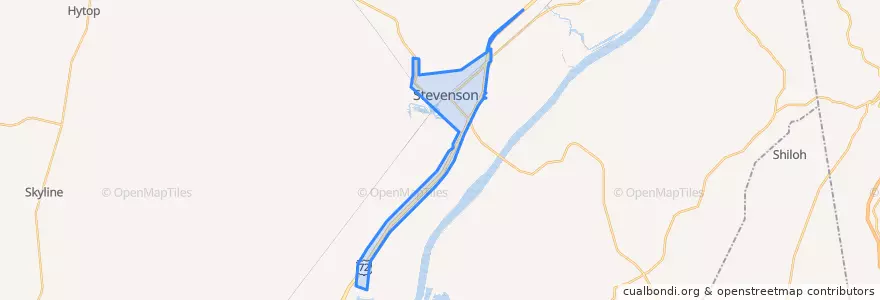 Mapa de ubicacion de Stevenson.