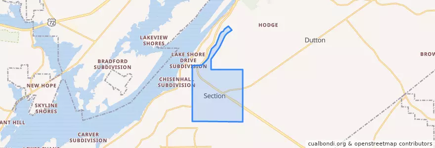 Mapa de ubicacion de Section.