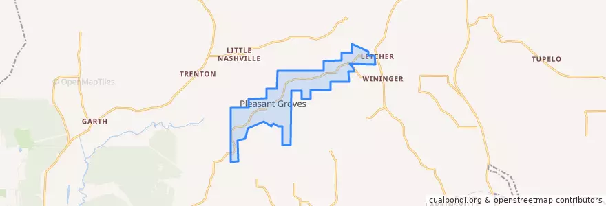 Mapa de ubicacion de Pleasant Groves.