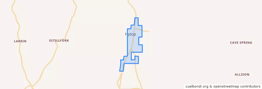 Mapa de ubicacion de Hytop.