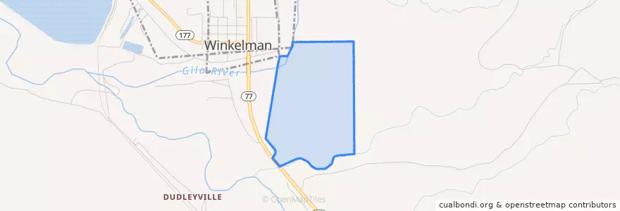 Mapa de ubicacion de Winkelman.