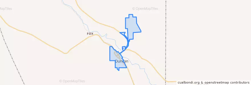 Mapa de ubicacion de Duncan.