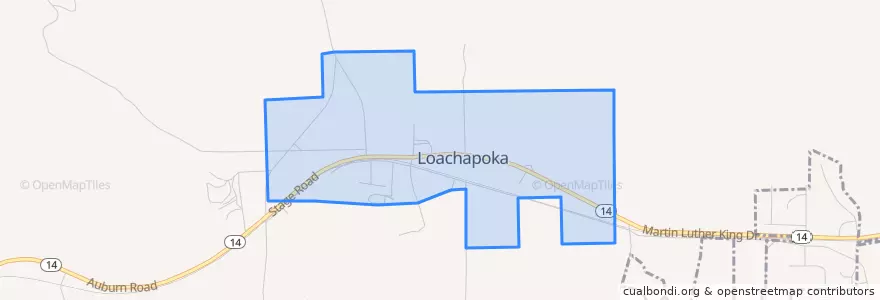 Mapa de ubicacion de Loachapoka.
