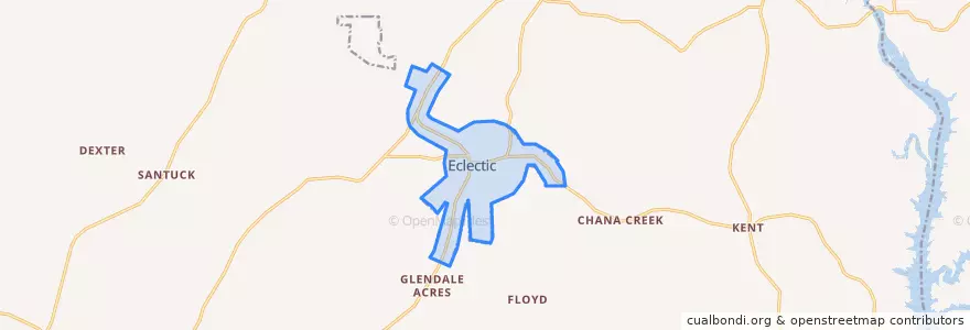 Mapa de ubicacion de Eclectic.